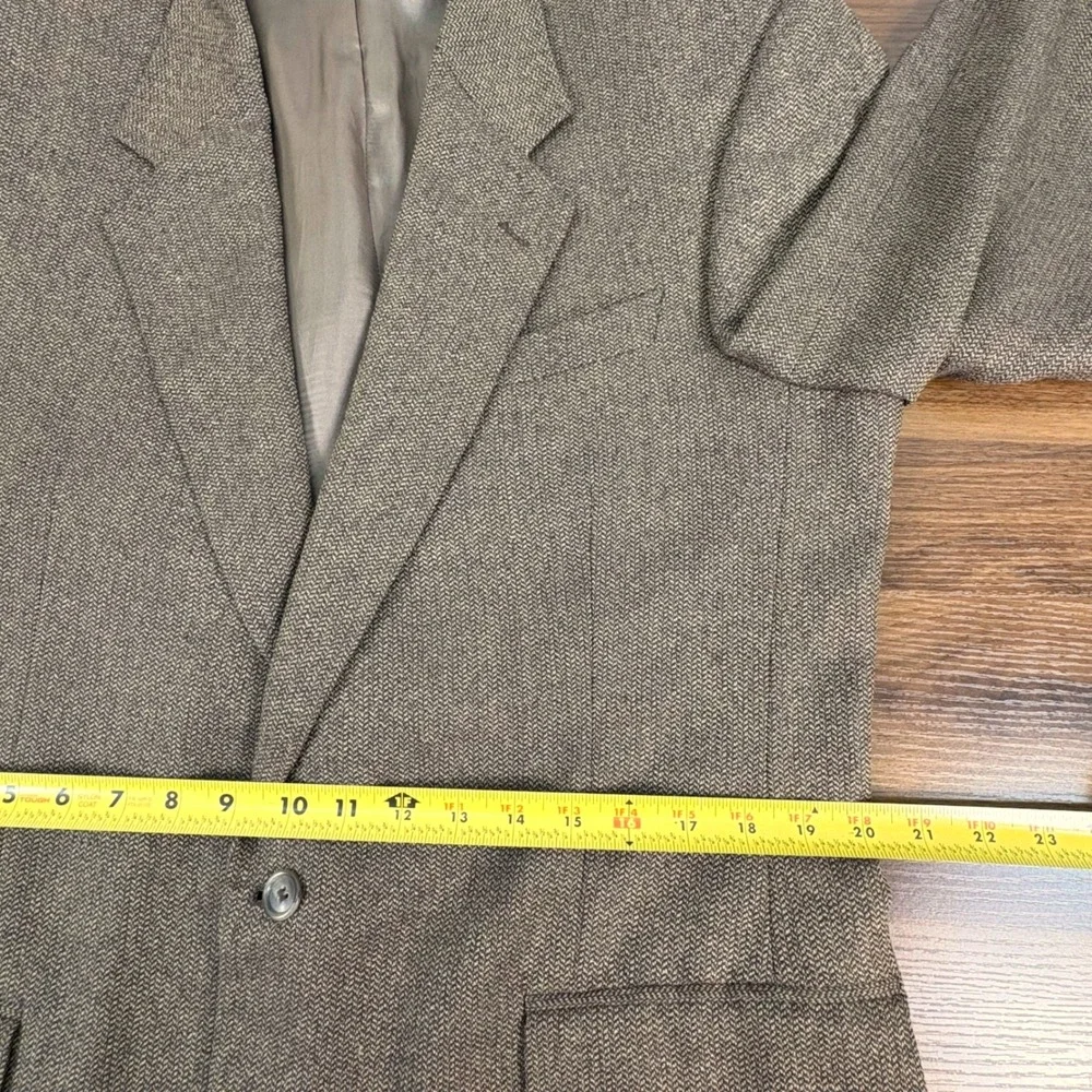 Mens Tailors Row by Deansgate 42L‎ Brown Silk Wool Blend Textured Blazer Jacket